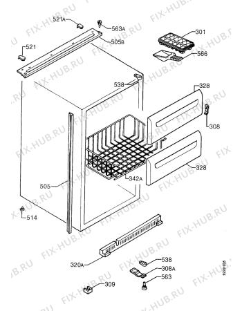 Взрыв-схема холодильника Zanussi ZI5075F - Схема узла Freezer housing